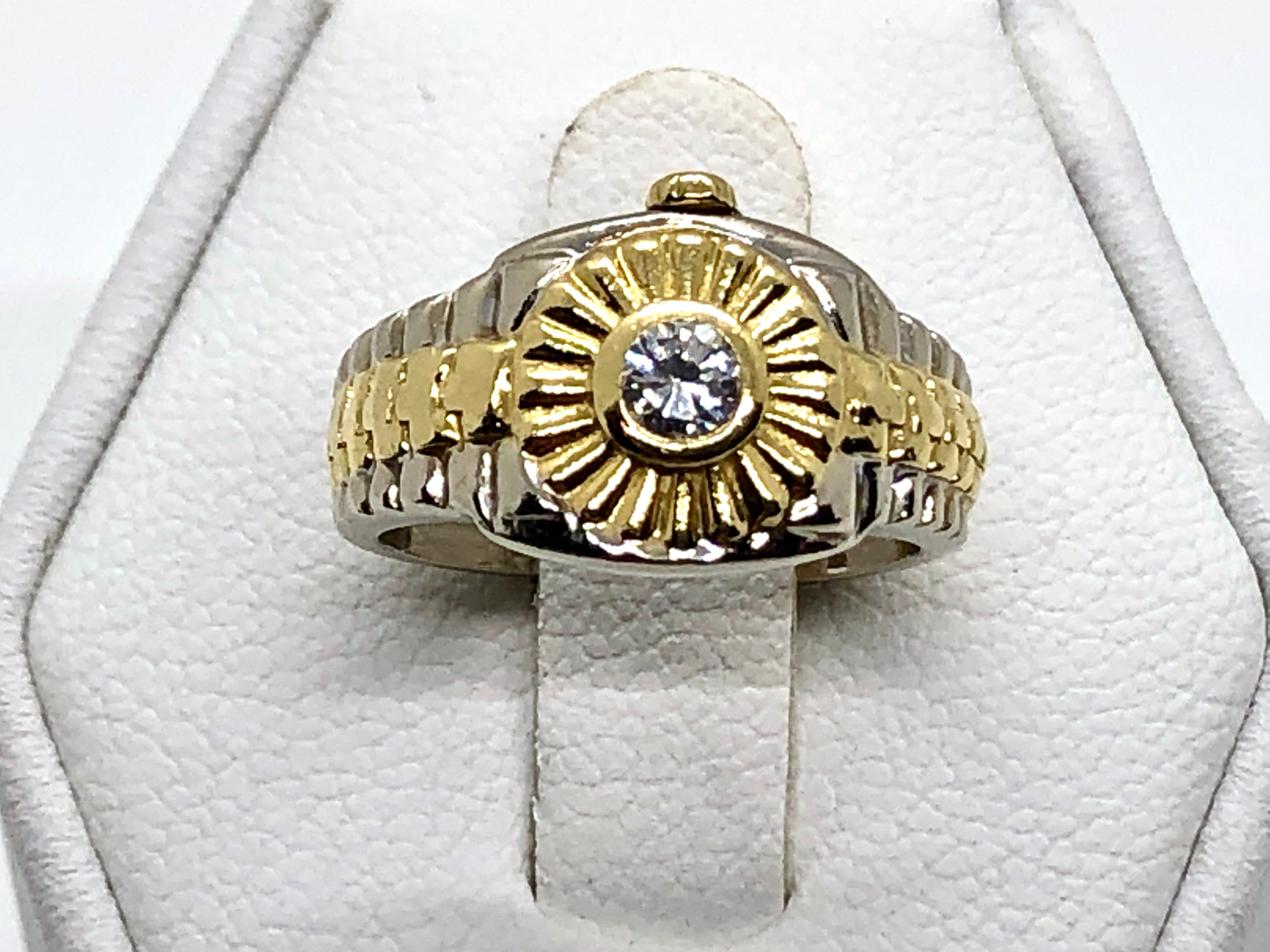 14k Gold Rolex Ring Men, Yellow Gold Mens Ring, Mens CZ Rings, Gold Mens  Jewelry | eBay